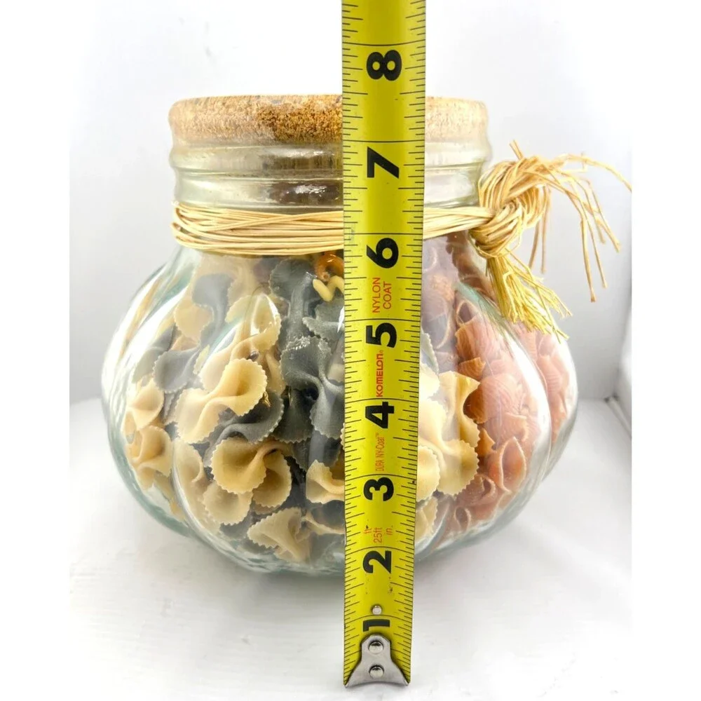 VTG NOS Pier 1 Apothecary Jar w/Pasta 7.5
